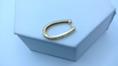 Gold-Diamond Earrings 22 Diamonds .94 Carat T.W. 14K Yellow Gold 6.3 (GJE000512) - Thumbnail 4