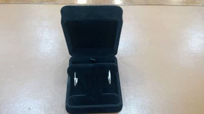 Gold Earrings 14K White Gold 0.84g (I-250) - Thumbnail 3