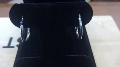 Gold Earrings 14K White Gold 0.84g (I-250) - Thumbnail 5