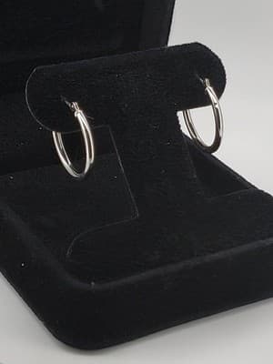 Gold Earrings 14K White Gold 0.84g (I-250) - Image 1