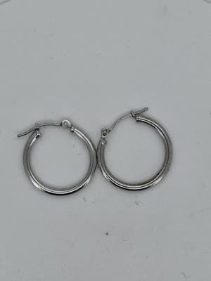 Gold Earrings 14K White Gold 0.84g (I-250) - Thumbnail 8