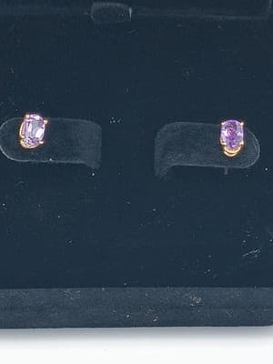 Amethyst Gold-Stone Earrings 14K Yellow Gold 0.82g (GJE000513) - Image 1