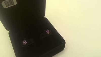 Amethyst Gold-Stone Earrings 14K Yellow Gold 0.82g (GJE000513) - Thumbnail 4