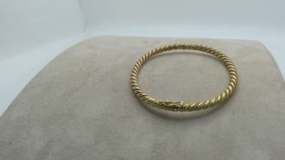 Gold Bangle Bracelet 14K Yellow Gold 9.8g (GJE003316) - Thumbnail 3