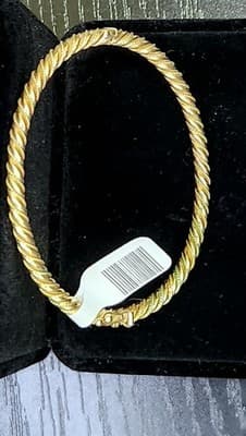 Gold Bangle Bracelet 14K Yellow Gold 9.8g (GJE003316) - Thumbnail 8