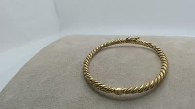 Gold Bangle Bracelet 14K Yellow Gold 9.8g (GJE003316) - Image 1