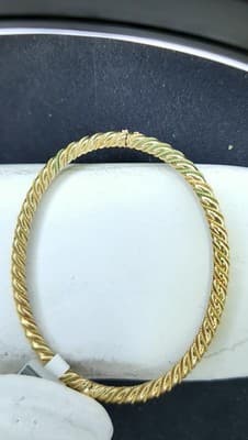 Gold Bangle Bracelet 14K Yellow Gold 9.8g (GJE003316) - Thumbnail 6