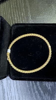 Gold Bangle Bracelet 14K Yellow Gold 9.8g (GJE003316) - Thumbnail 5