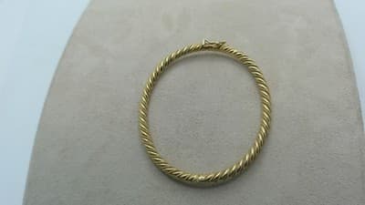 Gold Bangle Bracelet 14K Yellow Gold 9.8g (GJE003316) - Thumbnail 4