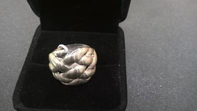 Lady's Silver Ring 925 Silver 6g Size:5.75 (I-289) - Thumbnail 3