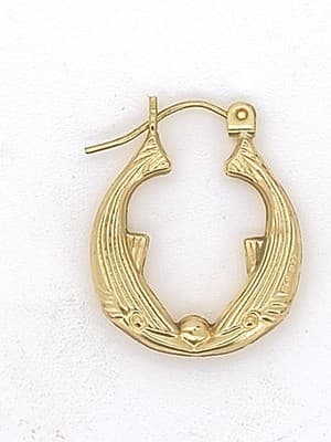 Gold Earrings 14K Yellow Gold 1.3g (GJE000588) - Thumbnail 9