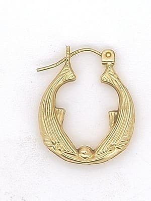 Gold Earrings 14K Yellow Gold 1.3g (GJE000588) - Thumbnail 3