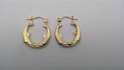 Gold Earrings 14K Yellow Gold 1.3g (GJE000588) - Image 1