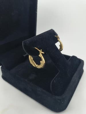 Gold Earrings 14K Yellow Gold 1.3g (GJE000588) - Thumbnail 10