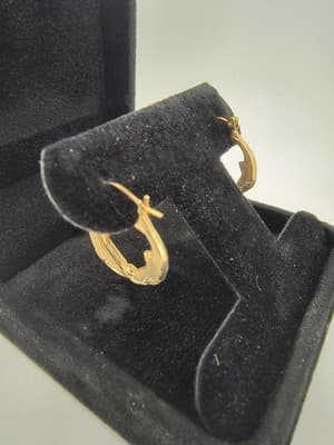 Gold Earrings 14K Yellow Gold 1.3g (GJE000588) - Thumbnail 8