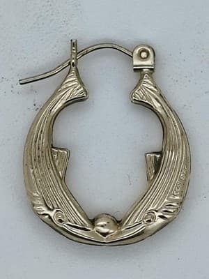 Gold Earrings 14K Yellow Gold 1.3g (GJE000588) - Thumbnail 6