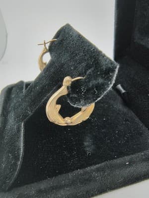 Gold Earrings 14K Yellow Gold 1.3g (GJE000588) - Thumbnail 7