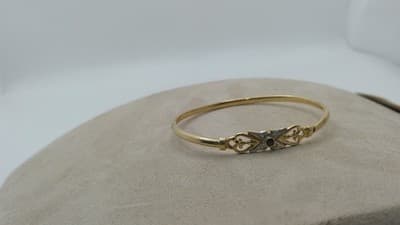 White Stone Gold-Stone Bracelet 14K Yellow Gold 6.68g (GJE003368) - Thumbnail 3