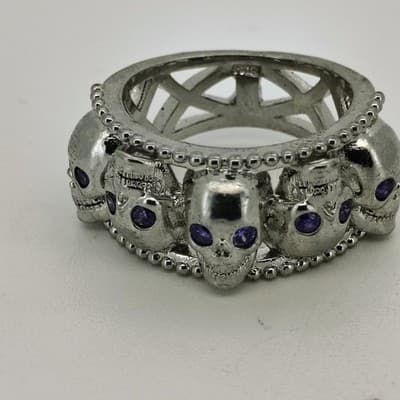Amethyst Unisex Silver & Stone Ring 925 Silver 6.7g Size:6 (GJE000119) - Thumbnail 8