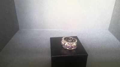 Amethyst Unisex Silver & Stone Ring 925 Silver 6.7g Size:6 (GJE000119) - Thumbnail 3