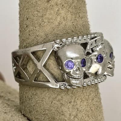 Amethyst Unisex Silver & Stone Ring 925 Silver 6.7g Size:6 (GJE000119) - Thumbnail 7