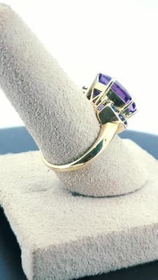 Amethyst Lady's Stone Ring 14K Yellow Gold 5g Size:6 (GJE000026) - Thumbnail 6