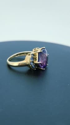 Amethyst Lady's Stone Ring 14K Yellow Gold 5g Size:6 (GJE000026) - Thumbnail 12