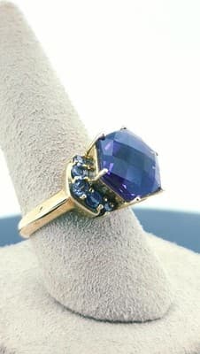 Amethyst Lady's Stone Ring 14K Yellow Gold 5g Size:6 (GJE000026) - Thumbnail 10