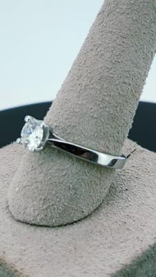 Lady's Platinum-Diamond Solitaire .70 CT. 999 Platinum 5.08g Size:5. (GJE003614) - Thumbnail 7