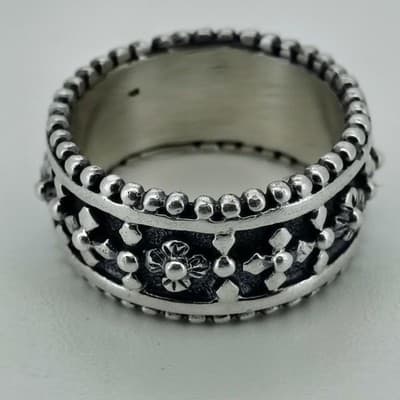 Unisex Silver Ring 925 Silver 7.8g Size:6 (GJE000529) - Thumbnail 10