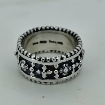Unisex Silver Ring 925 Silver 7.8g Size:6 (GJE000529) - Thumbnail 2
