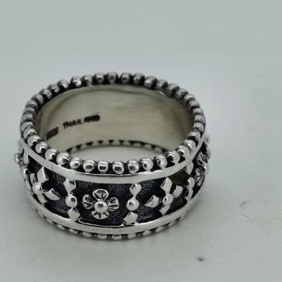 Unisex Silver Ring 925 Silver 7.8g Size:6 (GJE000529) - Thumbnail 6