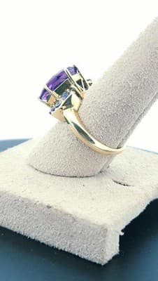 Amethyst Lady's Stone Ring 14K Yellow Gold 5g Size:6 (GJE000026) - Thumbnail 5