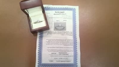 Lady's Platinum-Diamond Solitaire .70 CT. 999 Platinum 5.08g Size:5. (GJE003614) - Image 1