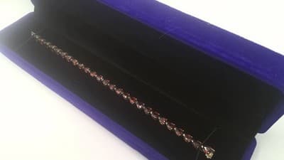 Almandine Garnet Silver-Stone Bracelet 925 Silver 2.36g (GJE003553) - Thumbnail 3