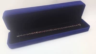 Almandine Garnet Silver-Stone Bracelet 925 Silver 2.36g (GJE003553) - Thumbnail 4