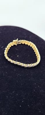 Gold-Diamond Bracelet 382 Diamonds 7.64 Carat T.W. 10K Yellow Gold 1 (GJE000271) - Thumbnail 7