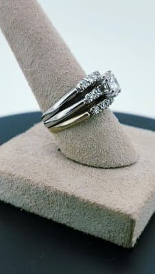 Platinum-Diamond Wedding Set 17 Diamonds 1.86 Carat T.W. 950 Platinu (GJE000004) - Thumbnail 7