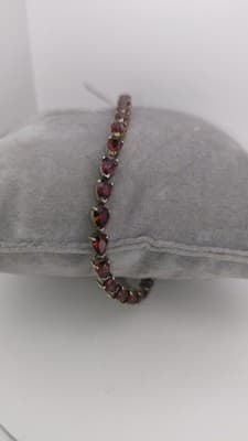 Almandine Garnet Silver-Stone Bracelet 925 Silver 2.36g (GJE003553) - Thumbnail 6