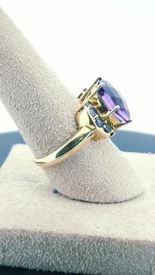 Amethyst Lady's Stone Ring 14K Yellow Gold 5g Size:6 (GJE000026) - Thumbnail 7