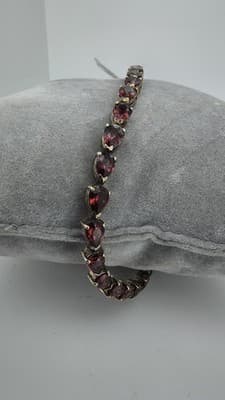 Almandine Garnet Silver-Stone Bracelet 925 Silver 2.36g (GJE003553) - Thumbnail 5