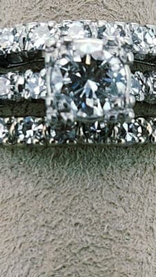 Platinum-Diamond Wedding Set 17 Diamonds 1.86 Carat T.W. 950 Platinu (GJE000004) - Thumbnail 5