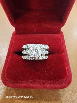Platinum-Diamond Wedding Set 17 Diamonds 1.86 Carat T.W. 950 Platinu (GJE000004) - Image 1