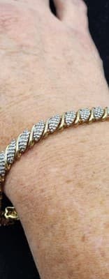 Gold-Diamond Bracelet 382 Diamonds 7.64 Carat T.W. 10K Yellow Gold 1 (GJE000271) - Thumbnail 3