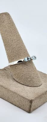 Paraiba Tourmaline Lady's Silver & Stone Ring 925 Silver 1.8g Size:6 (I-135) - Thumbnail 7