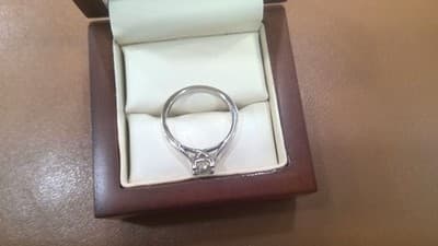 Lady's Platinum-Diamond Solitaire .70 CT. 999 Platinum 5.08g Size:5. (GJE003614) - Thumbnail 3