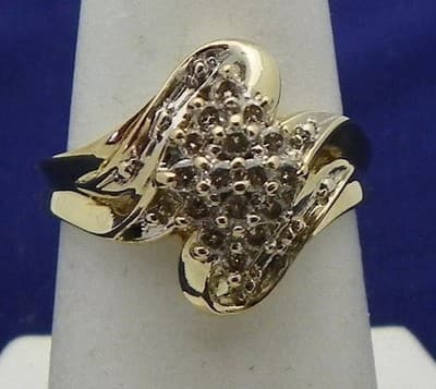 Lady's Diamond Cluster Ring 38 Diamonds .68 Carat T.W. 10K Yellow Go (GJE003219) - Thumbnail 5