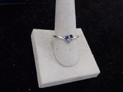 Aquamarine Lady's Silver & Stone Ring 925 Silver 1.7g Size:6.5 (GJE000051) - Image 1