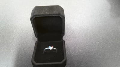 Aquamarine Lady's Silver & Stone Ring 925 Silver 1.7g Size:6.5 (GJE000051) - Thumbnail 2