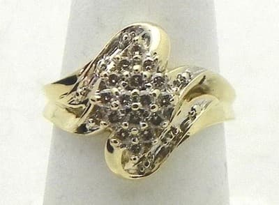 Lady's Diamond Cluster Ring 38 Diamonds .68 Carat T.W. 10K Yellow Go (GJE003219) - Thumbnail 8